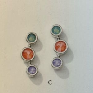 Touchstone Crystal by Swarovski post All Around Earrings earrings. NIB. Rhodium.